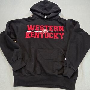 Champion Black Hoodie with Red Western Kentucky Design